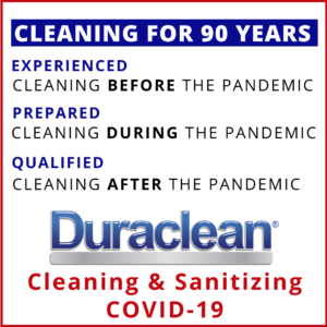 Duraclean Cleaning & Sanitizing for 90 Years Praphic